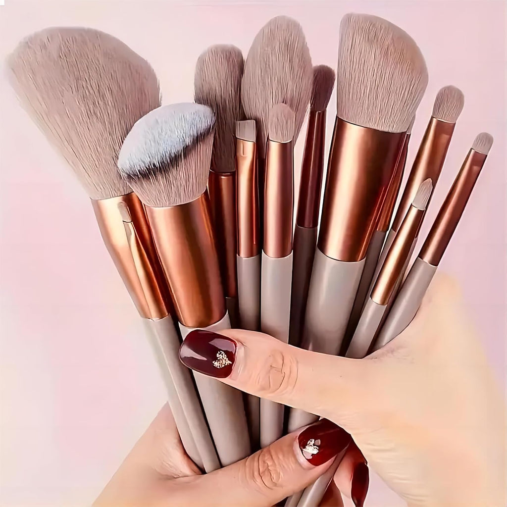 13PCS Makeup Brush, Makeup Kit, Foundation Powder Concealers Eyeshadow Blush Makeup Brushes Make up Brushes Kit, Brown